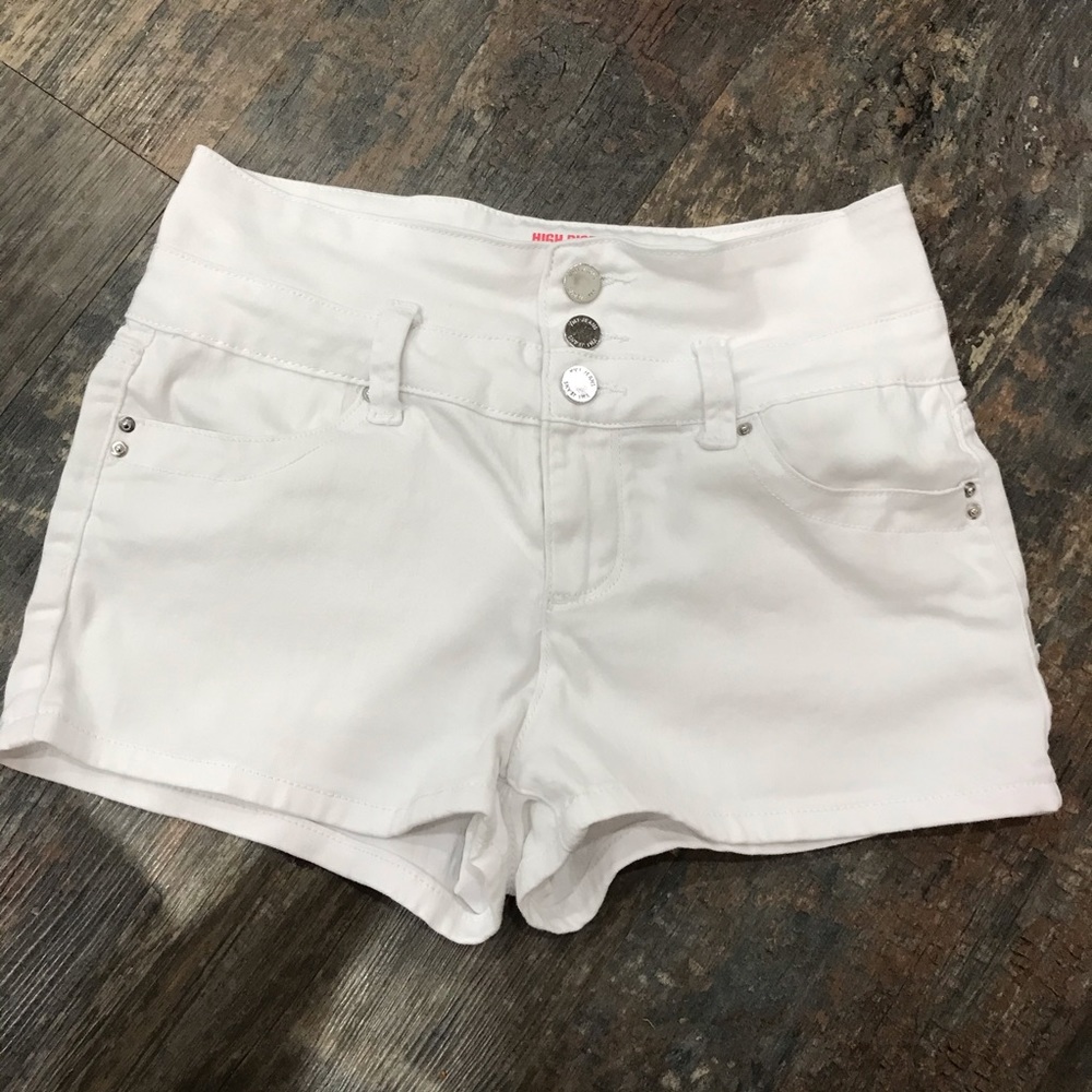 YMI,High Rise, White,Short Shorts.